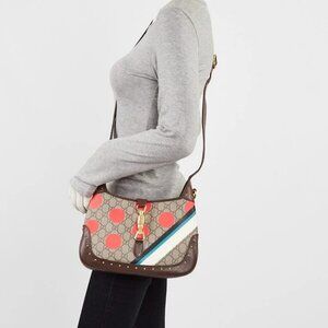 Gucci Beige/Brown/Multicolor Geometric GG Supreme Canvas Jackie